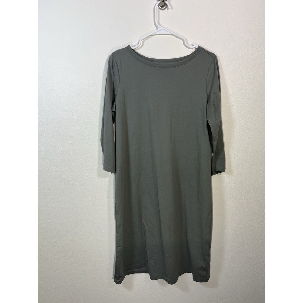 Pact Women's 3/4 Sleeve T-Shirt Dress Size M Green 100% Organic Cotton Capsule